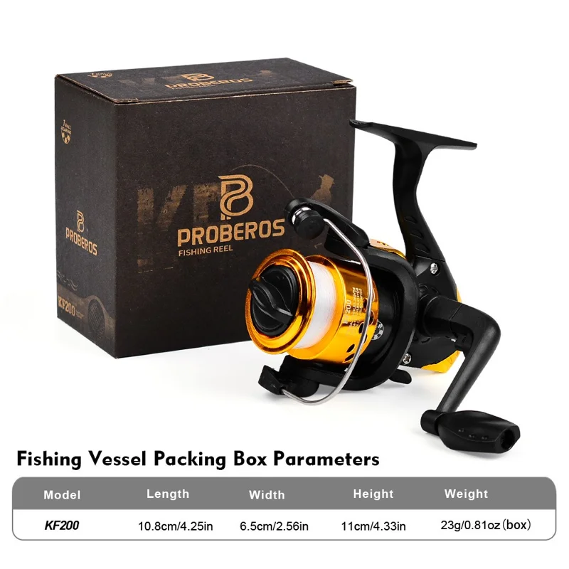 PROBEROS KF200 Spinning Wheel Fishing Reel 5.2:1 1BB ABS Fishing Wheel with Nylon Line - Blue