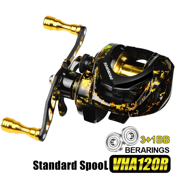 PROBEROS VHA120 7.2:1 High-Speed Baitcasting Reel with Magnetic Brake System, Fishing Reel - Right Hand