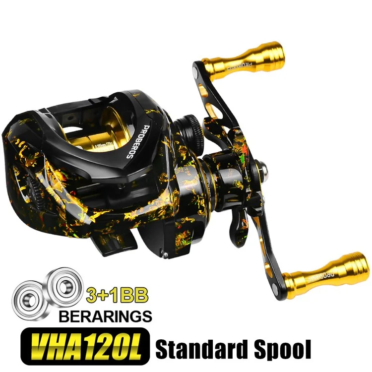 PROBEROS VHA120 7.2:1 High-Speed Baitcasting Reel with Magnetic Brake System, Fishing Reel - Left Hand