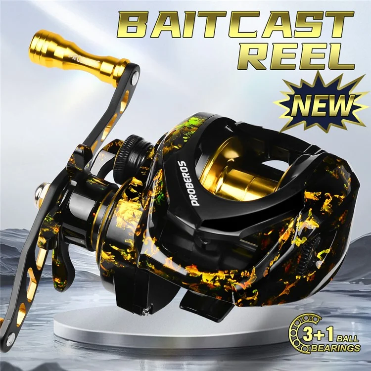PROBEROS VHA120 7.2:1 High-Speed Baitcasting Reel with Magnetic Brake System, Fishing Reel - Left Hand