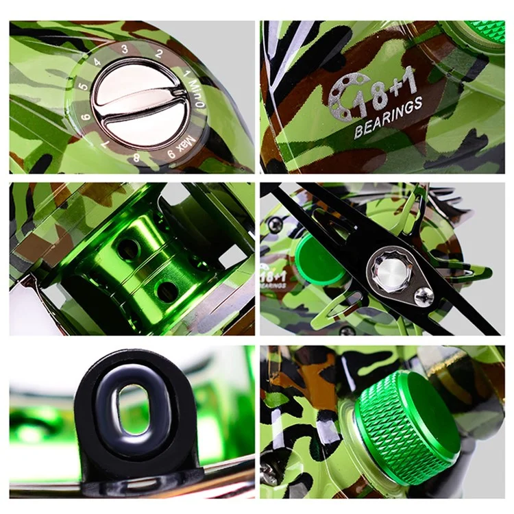 PROBEROS DW131 18+1BB Metal Baitcasting Reel High-Strength Fishing Reel - Mão Direita