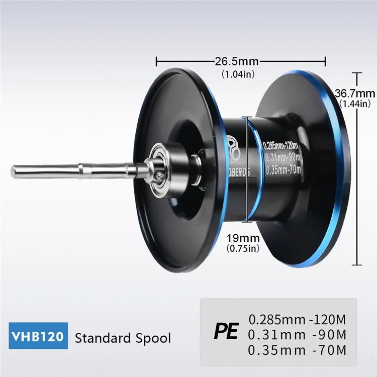 PROBEROS VHB120 Métal Moulinet de Pêche à Bâton 3+1BB Roulement - Main Gauche