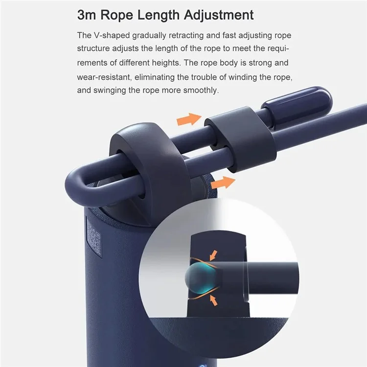 XIAOMI Mijia XMSR-P803 Cuerda de saltar digital de 3 m Cuerda de saltar inteligente Perder peso Herramienta de ejercicio - Azul