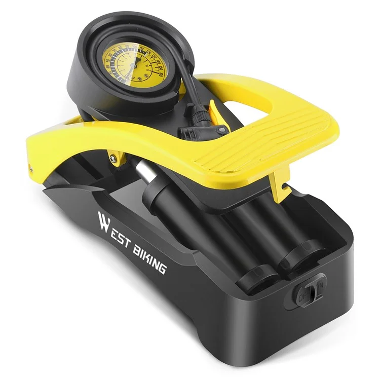 WEST BIKING YP0711168 Bomba de Pie de Alta Presión de Doble Cilindro para Bicicleta / Motocicleta / Coche