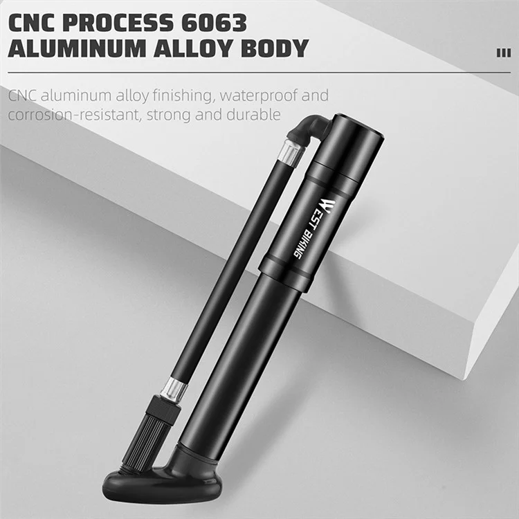WEST BIKING YP0711175 Universal Schrader / Presta Valve Aluminum Alloy 130PSI Mini Bike Pump
