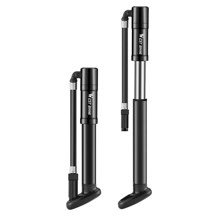 WEST BIKING YP0711175 Universal Schrader / Presta Valve Aluminum Alloy 130PSI Mini Bike Pump