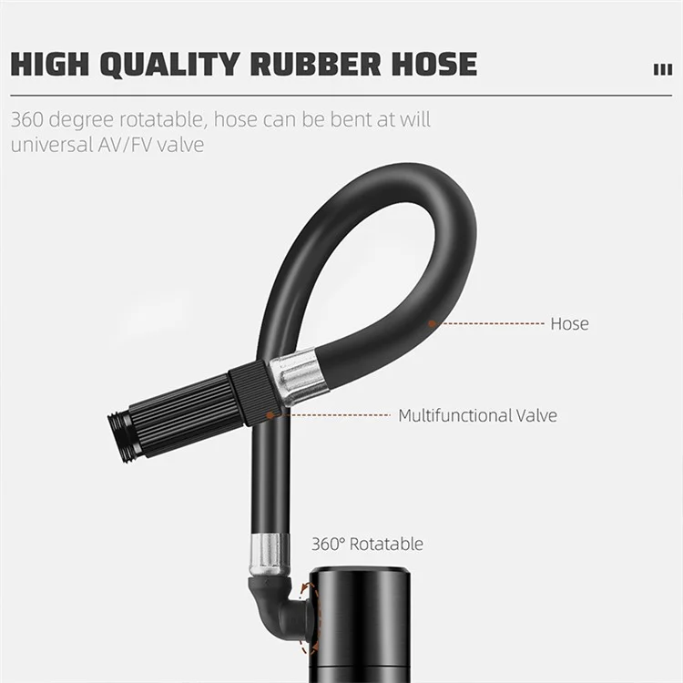 WEST BIKING YP0711175 Universal Schrader / Presta Valve Aluminum Alloy 130PSI Mini Bike Pump