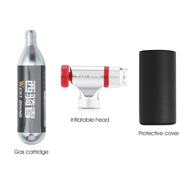 WEST BIKING YP0711172 Aluminum Alloy Mountain Bicycle Inflatable Nozzle for CO2 Gas Tank