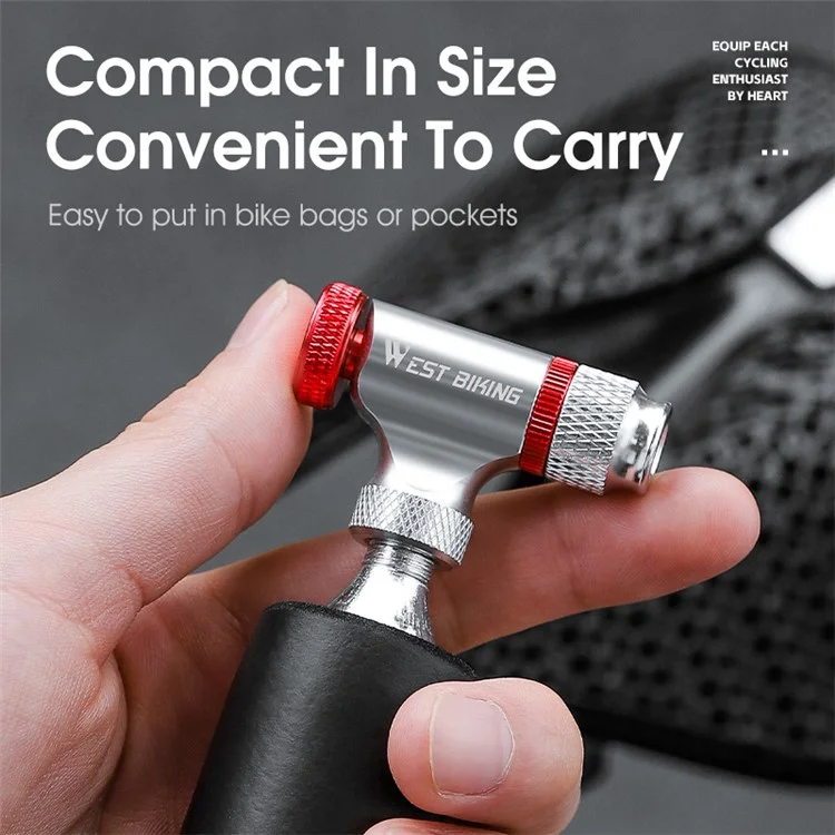 WEST BIKING YP0711172 Aluminum Alloy Mountain Bicycle Inflatable Nozzle for CO2 Gas Tank