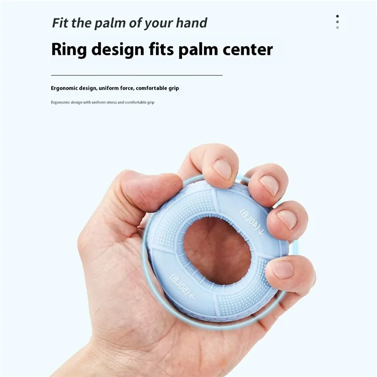 FE0223 Silicone Hand Grip Strengthener Forearm Finger Exerciser Wrist Muscle Trainer Ring - 20-30lb / Verde