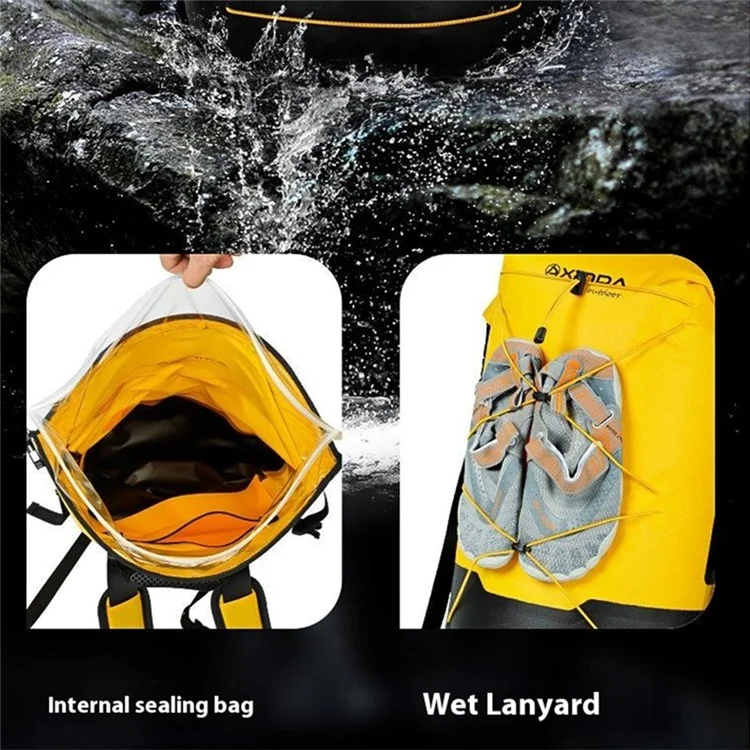 XINDA XD-BAG19 16L Zaino da Arrampicata Impermeabile TPU+Poliestere Borsa per Attrezzatura da Trekking - Giallo