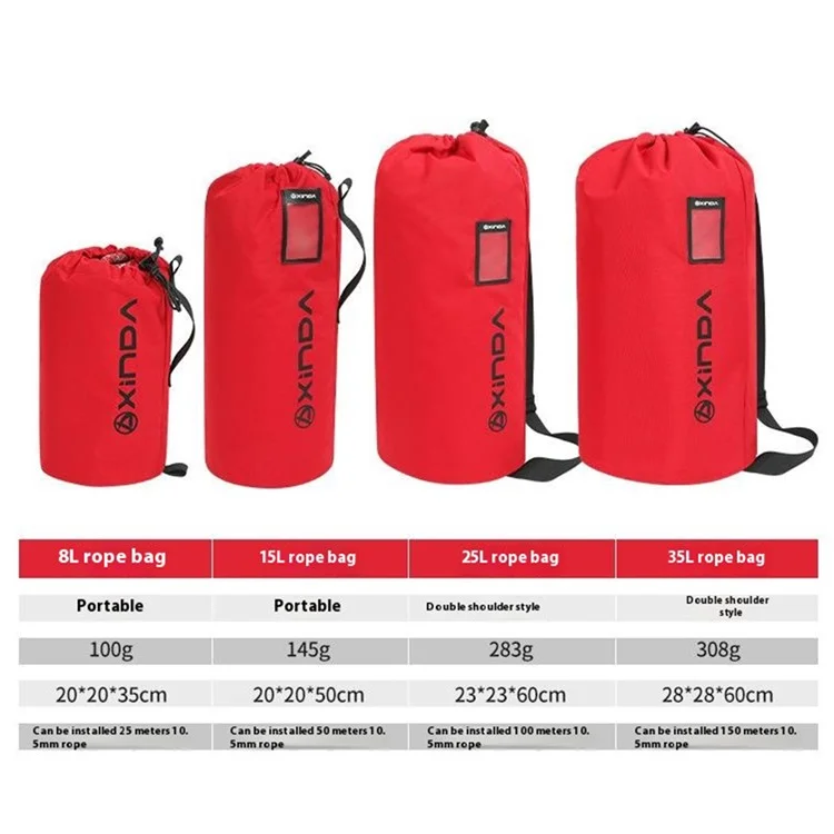 XINDA XD-BAG17 15L Sac de Rangement Manuel Pour la Corde D'escalade, Pochette D'organisateur D'outils D'alpinisme