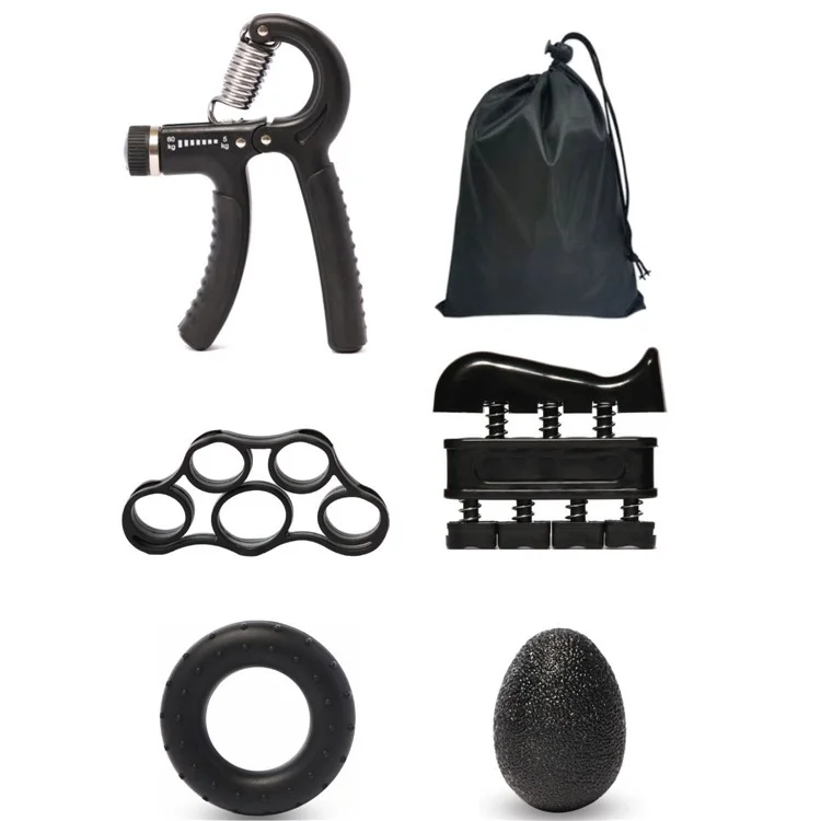 WOSWEIR FE0244 Conjunto de 5 Peças / Fortalecedor de Mãos Ajustável para Treinamento de Força - Preto