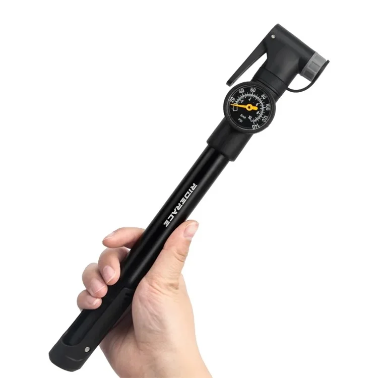 Riderace RR9289 Bomba de Bicicleta Portátil Com Medidor 140PSI Alumínio de Alumínio Hand Hand Pneu Air Inflation