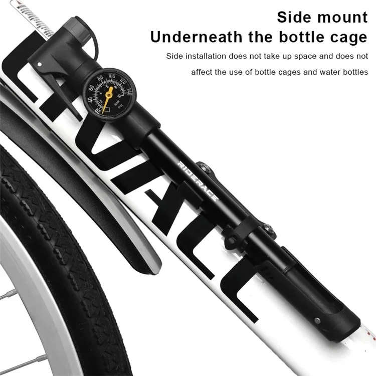 Riderace RR9289 Bomba de Bicicleta Portátil Com Medidor 140PSI Alumínio de Alumínio Hand Hand Pneu Air Inflation