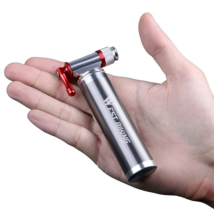 WEST BIKING Bomba de Bicicleta Portátil Inflador de CO2 Ciclo Schrader y Presta Mini Bomba de Bicicleta Sin Cartucho de CO2