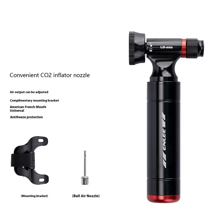 ENLEE LD-200 Fahrrad Mini CO2 Pumpe Patronen-Düse Aluminiumlegierung Fahrrad Schnell aufblasende Düse