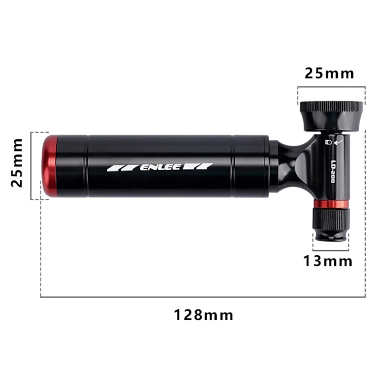 ENLEE LD-200 Fahrrad Mini CO2 Pumpe Patronen-Düse Aluminiumlegierung Fahrrad Schnell aufblasende Düse
