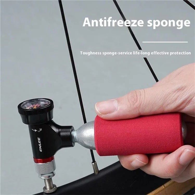 ENLEE Fahrrad CO2-Patronen-Pumpen-Düse aus Aluminiumlegierung für Straßen- und MTB-Räder