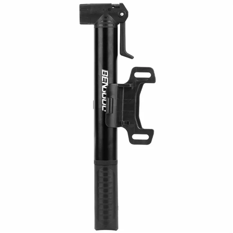 BENGGUO BG-1618 tragbare Fahrradpumpe aus Aluminiumlegierung mit hohem Druck, Presta- und Schrader-Ventil - Schwarz