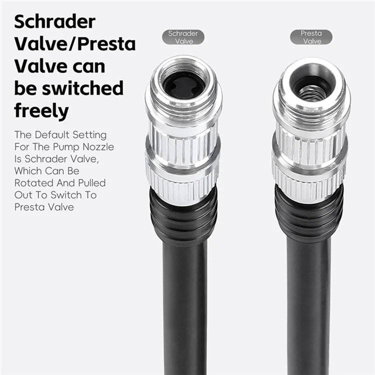 WEST BIKING YP0711190 Portable Bike Pump High Pressure 120PSI Presta Schrader Valve Bicycle Tire Inflator