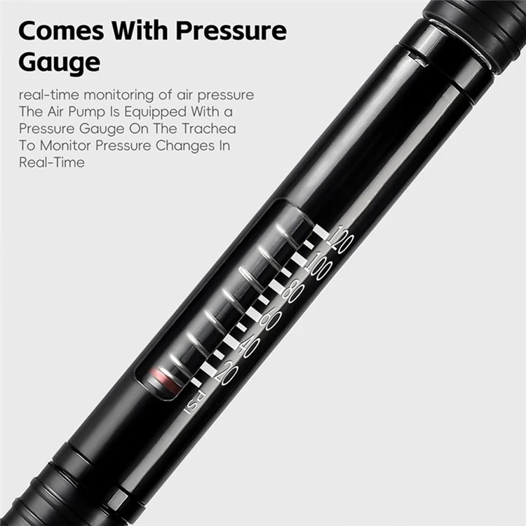 WEST BIKING YP0711190 Portable Bike Pump High Pressure 120PSI Presta Schrader Valve Bicycle Tire Inflator