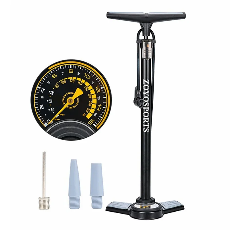 ZOYOSPORTS ZY-6532Q Hochdruck-Standpumpe 230 PSI für Mountainbike, Motorrad und Auto - Manueller Luftkompressor
