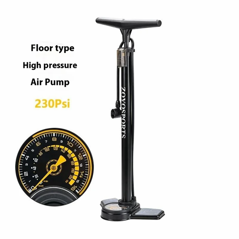 ZOYOSPORTS ZY-6532Q Hochdruck-Standpumpe 230 PSI für Mountainbike, Motorrad und Auto - Manueller Luftkompressor