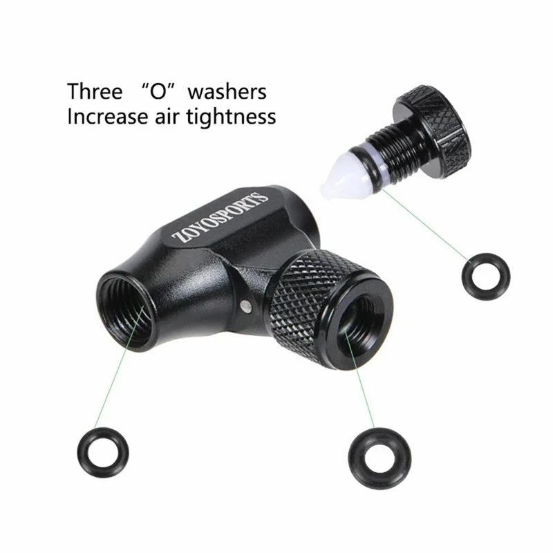 ZOYOSPORTS ZY-018 Mini Tragbare Fahrradpumpe für Mountainbike und Rennrad Fahrradreifen CO2-Pumpe ohne Gaskartusche - Schwarz