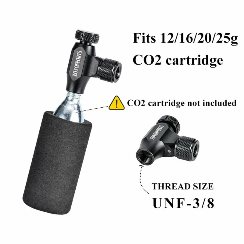 ZOYOSPORTS ZY-018 Mini Tragbare Fahrradpumpe für Mountainbike und Rennrad Fahrradreifen CO2-Pumpe ohne Gaskartusche - Schwarz
