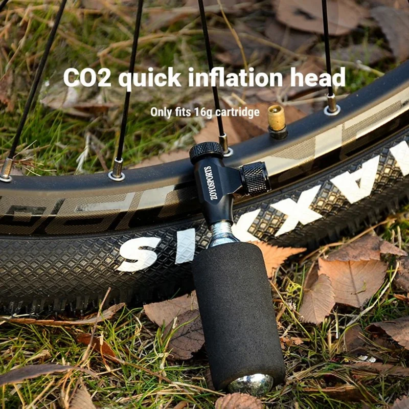ZOYOSPORTS ZY-018 Mini Tragbare Fahrradpumpe für Mountainbike und Rennrad Fahrradreifen CO2-Pumpe ohne Gaskartusche - Schwarz