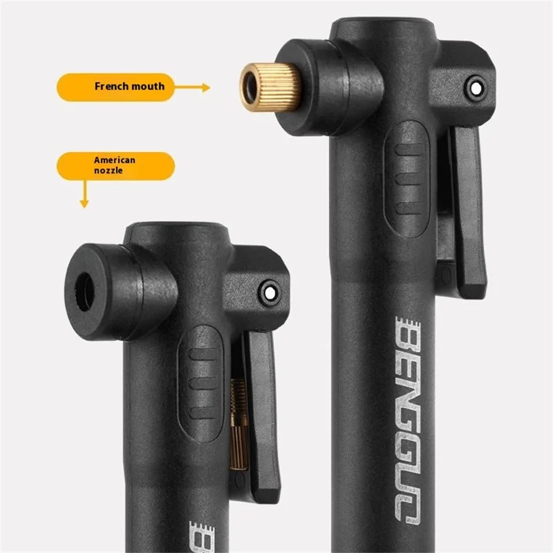 BENGGUO BG-1688 Bike Portable Air Pump 100PSI High Pressure Inflator Compatible with Presta Schrader Valve