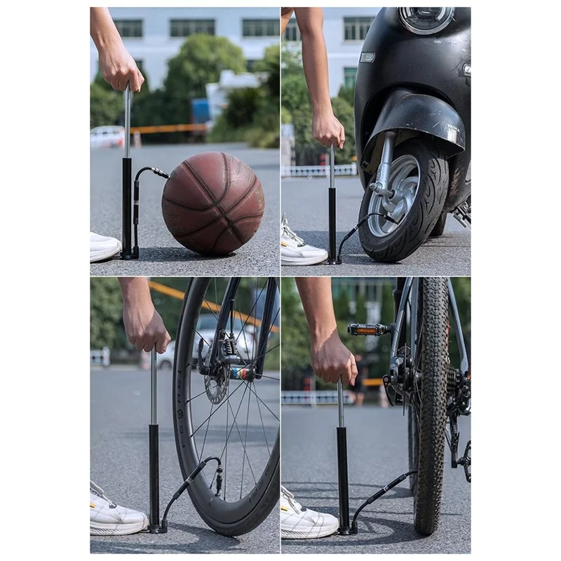 ROCKBROS MTB Strada Bicicletta 120PSI Pompa Mini Portatile Presta Schrader Valvola Gonfiatore con Manometro - Nero