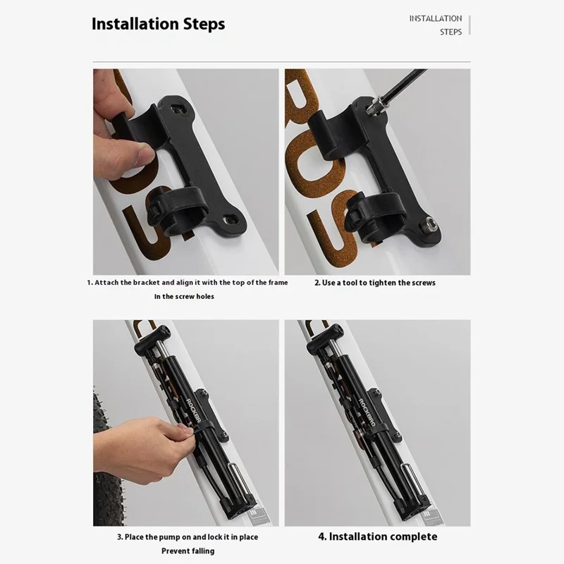 ROCKBROS MTB Strada Bicicletta 120PSI Pompa Mini Portatile Presta Schrader Valvola Gonfiatore con Manometro - Nero