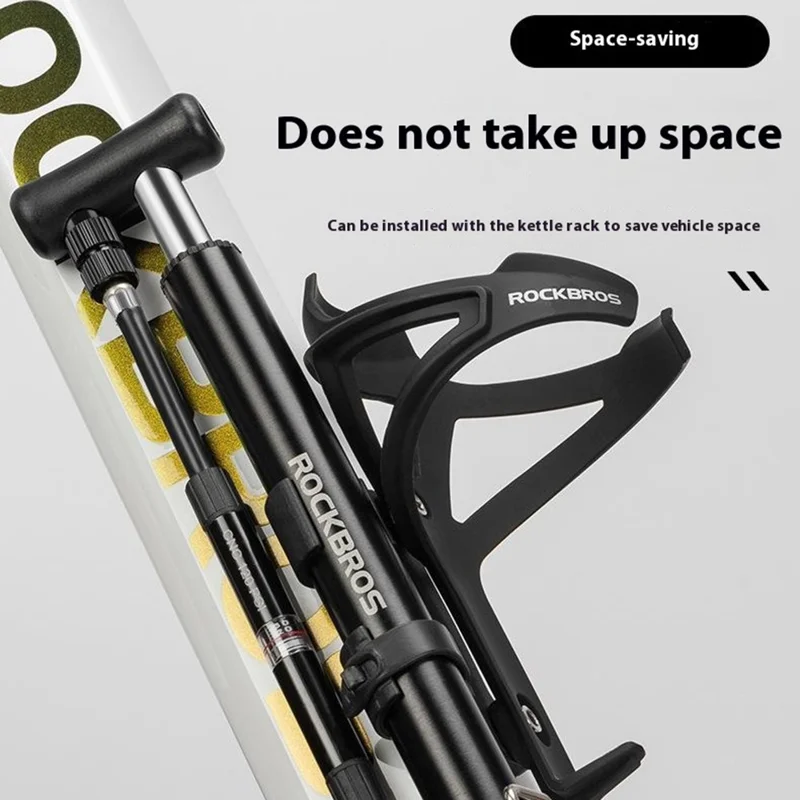 ROCKBROS MTB Strada Bicicletta 120PSI Pompa Mini Portatile Presta Schrader Valvola Gonfiatore con Manometro - Nero