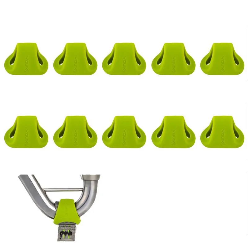XINDA XD-PJ295 10 Peças Anel de Posicionamento em Silicone para Escalada em Rocha, Passador de Escalada com Anel de Borracha Antiderrapante - Verde