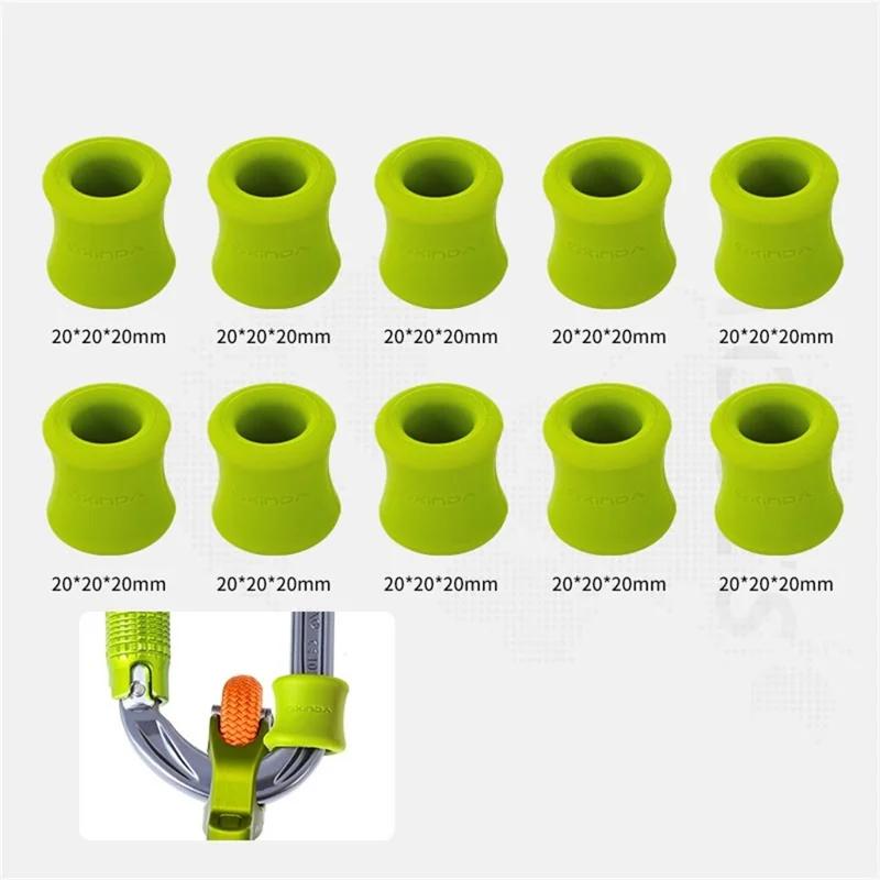 XINDA XD-PJ295 10 Pezzi Anelli in Silicone per Arrampicata su Roccia all'Aperto, Posizionamento Antiscivolo, Manicotto in Gomma Cilindrico - Verde