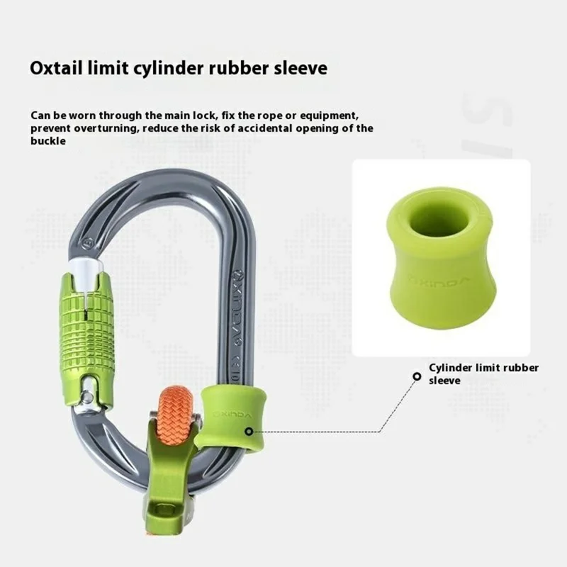 Conjunto de Anéis de Silicone Antiderrapante XINDA XD-PJ295 para Mosquetões de Escalada Externa - Verde