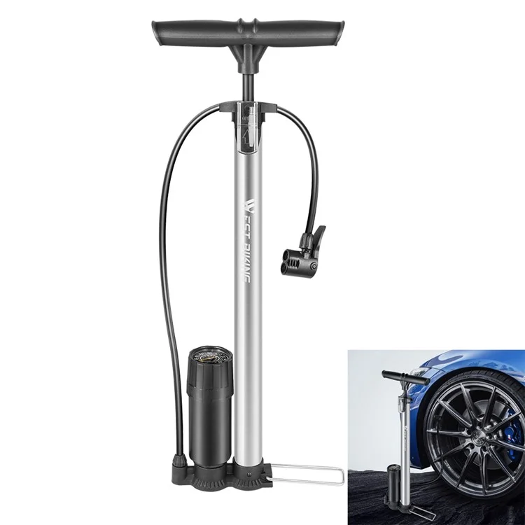 Bomba de Piso de Bicicleta de Alta Presión de Ciclismo Oeste de 160 Psi Con la Bomba de Aire de la Bomba de Aire Del Barómetro Inflador de Neumáticos