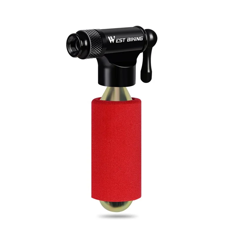 WEST BIKING Mini Safe CO2 Fahrrad-Pumpe Mit Ein-Knopf-Aufblasen Schrader & Presta Fahrradpumpe