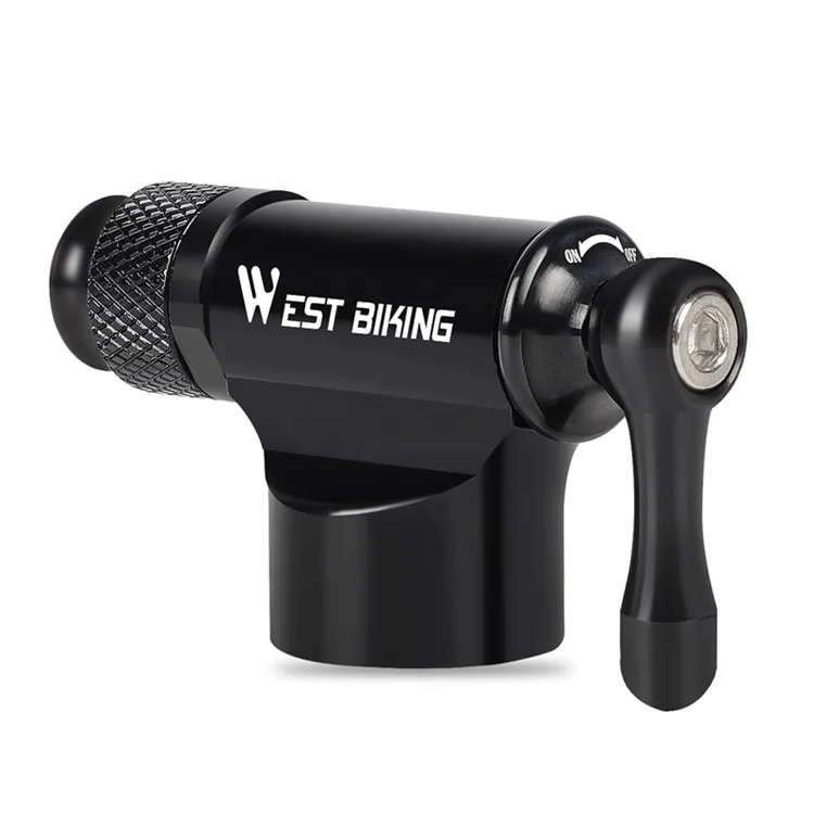 WEST BIKING Mini Safe CO2 Fahrrad-Pumpe Mit Ein-Knopf-Aufblasen Schrader & Presta Fahrradpumpe