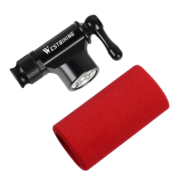 WEST BIKING Mini Safe CO2 Fahrrad-Pumpe Mit Ein-Knopf-Aufblasen Schrader & Presta Fahrradpumpe