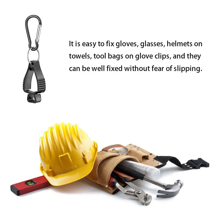 Clip para guantes de trabajo de seguridad LUCKSTONE STJ-001-BK Clip para cinturón de trabajo al aire libre para gafas, gorros, cascos, toallas y herramientas