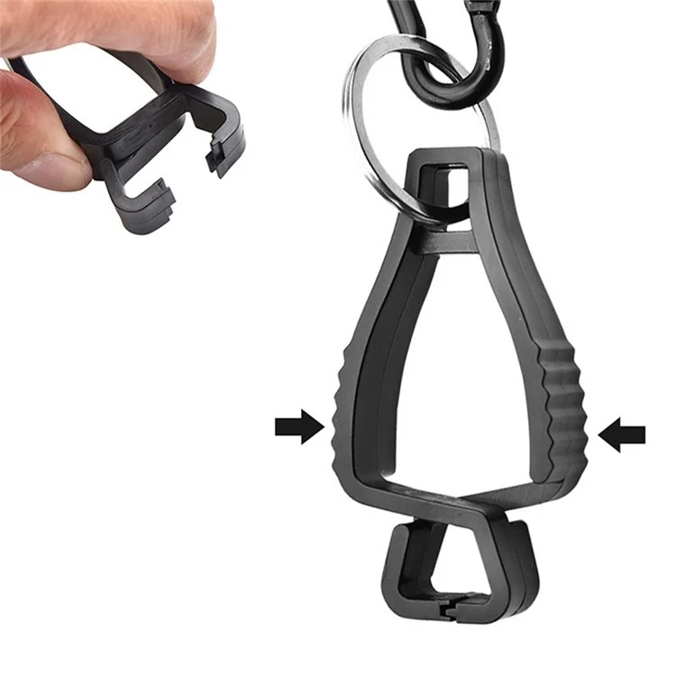 Clip para guantes de trabajo de seguridad LUCKSTONE STJ-001-BK Clip para cinturón de trabajo al aire libre para gafas, gorros, cascos, toallas y herramientas