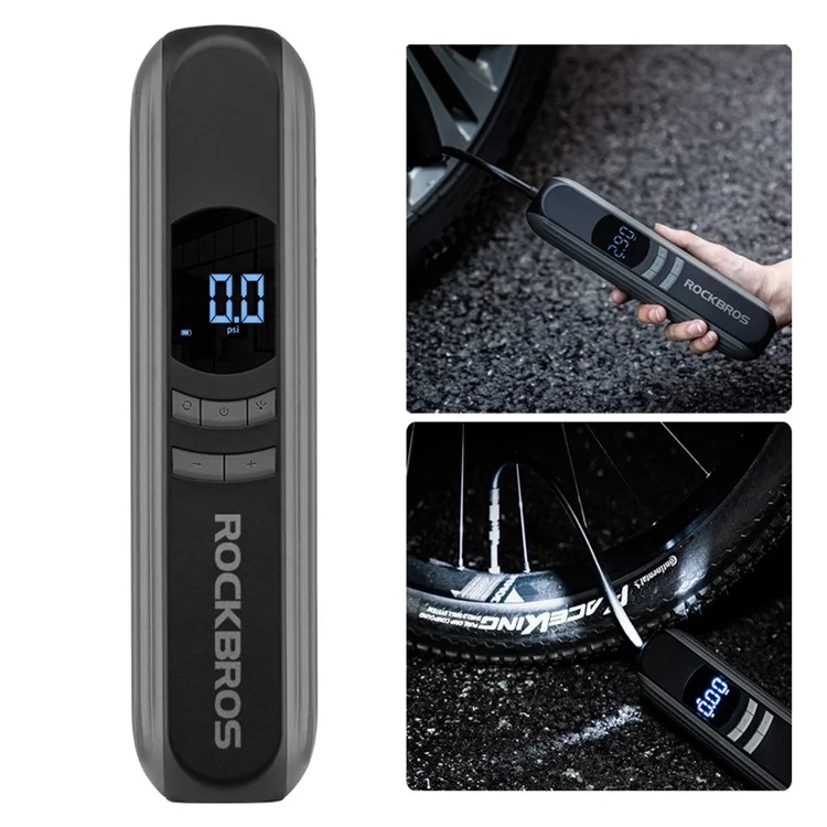 ROCKBROS A10 Bomba de Aire Eléctrica Portátil Inalámbrica para Coche, Motocicleta y Bicicleta con Luz LED