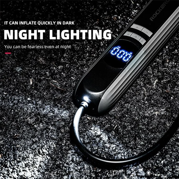 ROCKBROS A10 Bomba de Aire Eléctrica Portátil Inalámbrica para Coche, Motocicleta y Bicicleta con Luz LED
