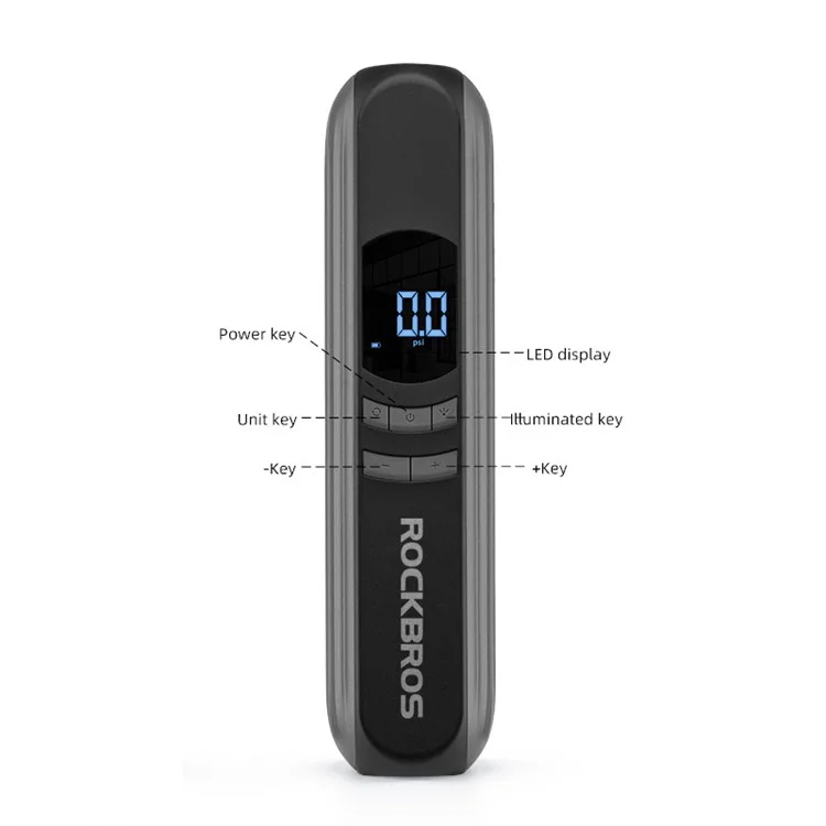 ROCKBROS A10 Bomba de Aire Eléctrica Portátil Inalámbrica para Coche, Motocicleta y Bicicleta con Luz LED