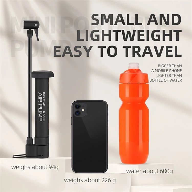 WEST BIKING YP0711140 Bicycle Foot Pump 80PSI Portable Tire Air Pump Mini Inflator for Electric Bikes / Balls