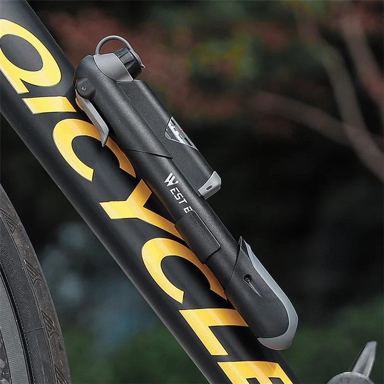 WEST BIKING YP0711157 Bomba de Mano Portátil de Alta Presión de 100 PSI con Manómetro de Presión de Aire, Inflador de Neumáticos Ligero