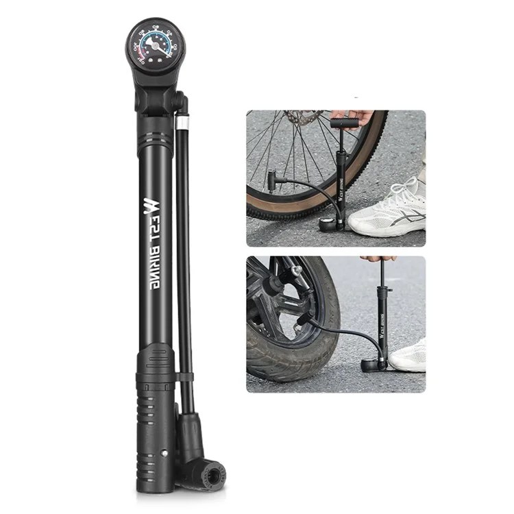 WEST BIKING YP0711152 Pompe à air en alliage d'aluminium haute pression 120 PSI, pompe de gonflage portable ultra-légère